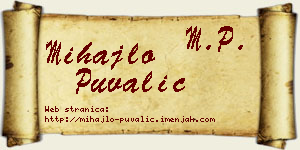 Mihajlo Puvalić vizit kartica